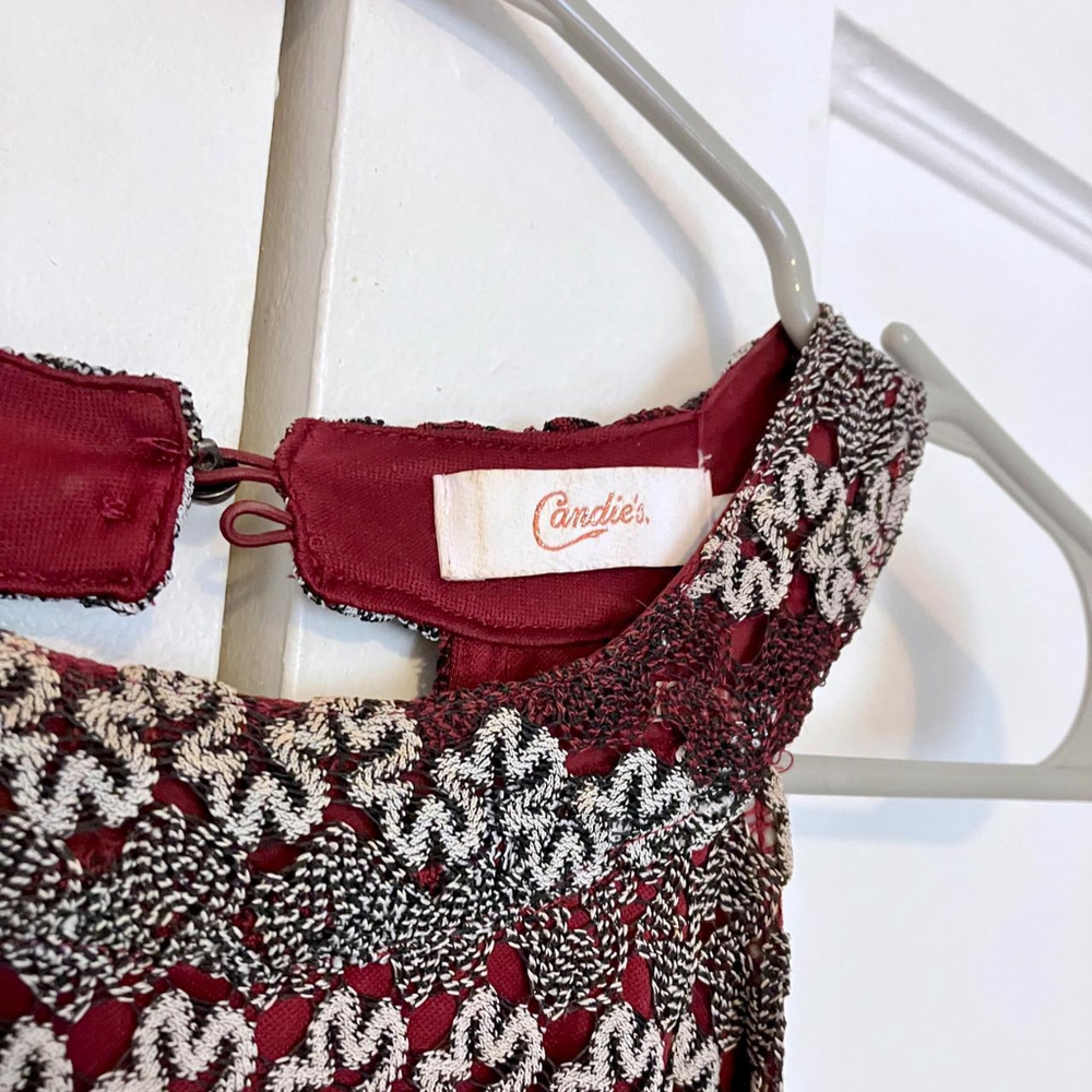 ❤️🖤 CHIC CANDIE'S BURGUNDY LACE HALTER DRESS 🖤❤️ - Picture 3 of 5